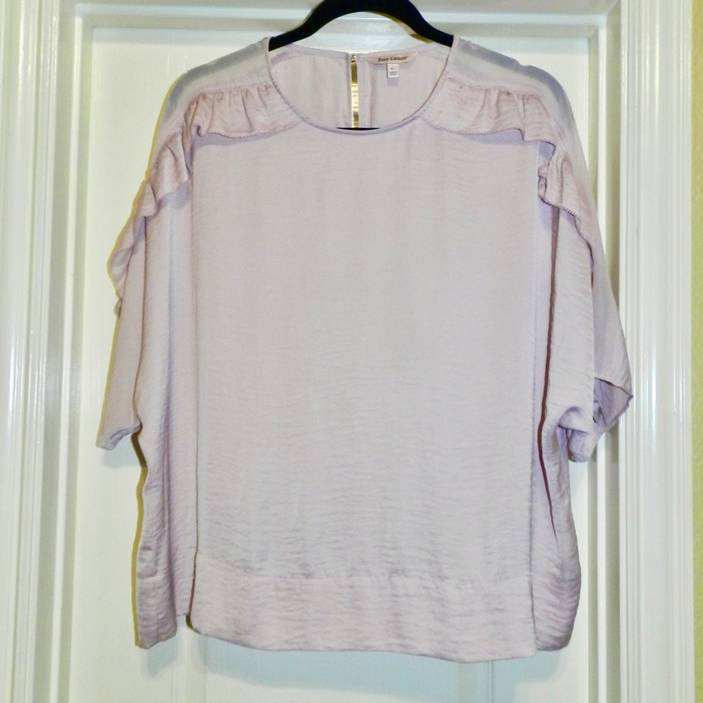 Juicy Couture Ruffled Sleeves Pink Silky Top Blouse
